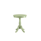 Black Wood Round Pedestal End Table - 22-inch