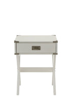 Modern White X Shape Wooden Storage End Table