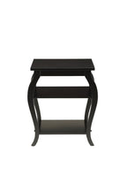 Black Wood Bow Leg End Table with Two Shelves - 23-inch