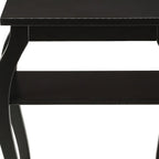 Black Wood Bow Leg End Table with Two Shelves - 23-inch