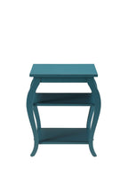 Black Wood Bow Leg End Table with Two Shelves - 23-inch