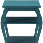 Black Wood Bow Leg End Table with Two Shelves - 23-inch