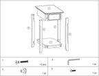 Brown Solid Wood End Table - 23-inch