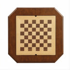 Brown Cherry Octagonal Game Table with Drawer - 28-inch