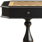 Brown Cherry Octagonal Game Table with Drawer - 28-inch