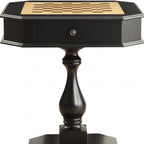 Brown Cherry Octagonal Game Table with Drawer - 28-inch