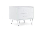 Brown Two Drawers Metal Nightstand - 18-inch