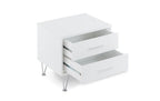 Brown Two Drawers Metal Nightstand - 18-inch