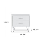 Brown Two Drawers Metal Nightstand - 18-inch