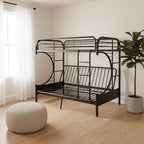 Twin Over Full Silver Metal Tube Bunk Bed - 78 X 41 X 65-inch
