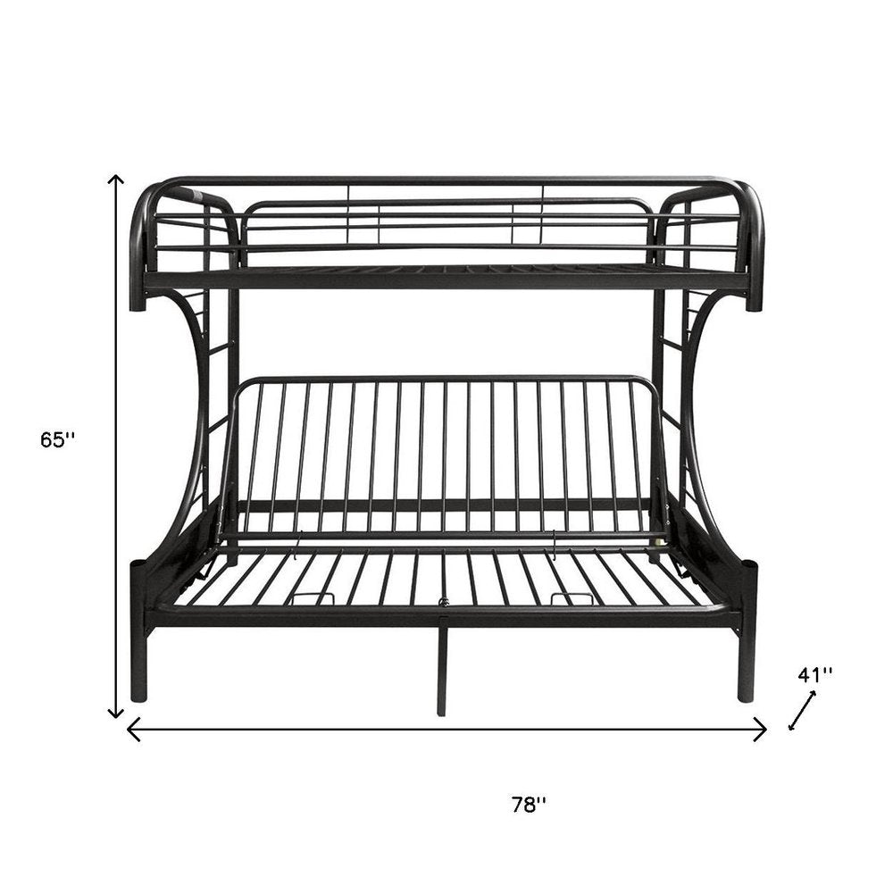 Twin Over Full Silver Metal Tube Bunk Bed - 78 X 41 X 65-inch