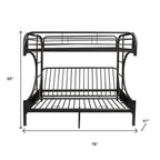 Twin Over Full Silver Metal Tube Bunk Bed - 78 X 41 X 65-inch