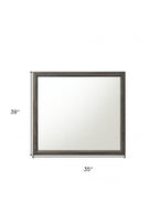 Gray Wood Framed Accent Mirror - 35-inch
