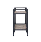 Black and Natural 32 Rolling Prep Table with Storage