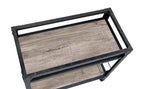 Black and Natural 32 Rolling Prep Table with Storage