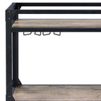 Black and Natural 32 Rolling Prep Table with Storage