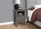 Gray Wood End Table with Shelf - 24-inch