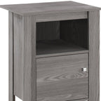 Gray Wood End Table with Shelf - 24-inch