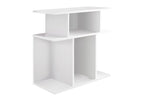 White Wood End Table with Six Open Shelves - 24-inch