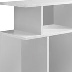 White Wood End Table with Six Open Shelves - 24-inch