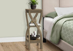Deep Taupe Wood Square End Table with Two Shelves - 32-inch