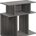 Dark Gray Wood End Table with Six Open Shelves - 24-inch
