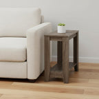 Deep Taupe End Table with Shelf - 22-inch
