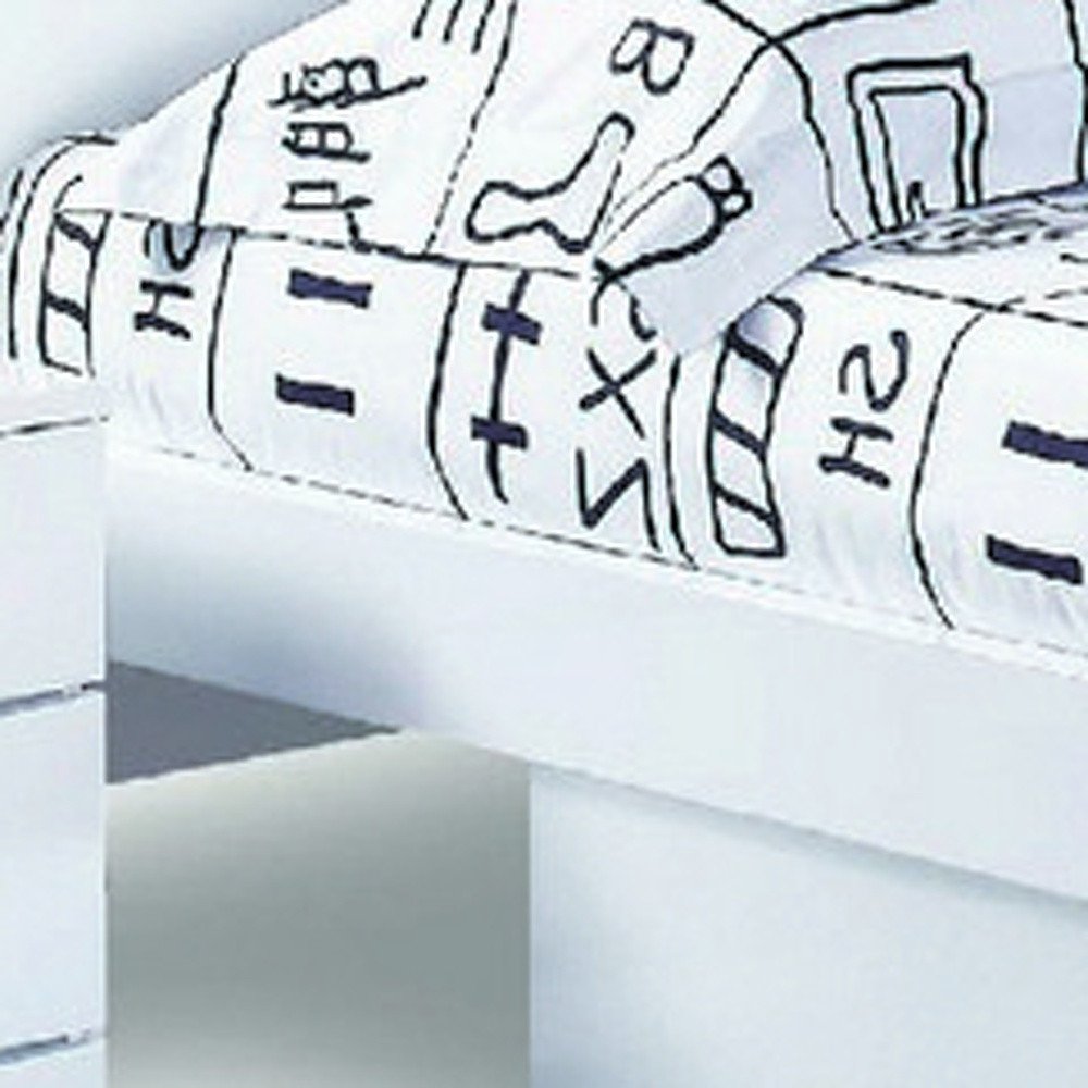 80' X 60' X 42.5' Modern Queen White High Gloss Bed