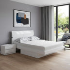 80' X 60' X 42.5' Modern Queen White High Gloss Bed