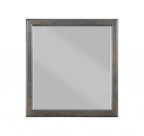 Gray Square Wood Framed Accent Mirror - 38-inch