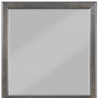 Gray Square Wood Framed Accent Mirror - 38-inch