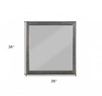Gray Square Wood Framed Accent Mirror - 38-inch
