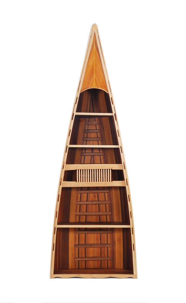 Wood Brown Solid Wood Six Tier Boat Bookcase - 21-inch