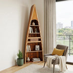 Wood Brown Solid Wood Six Tier Boat Bookcase - 21-inch