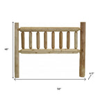 Natural Clear Finish Cedar Log Double Headboard