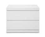 White Wood Two Drawer Nightstand - 18-inch