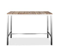 Wood Brown and Silver Solid Wood and Stainless Steel Dining Table - 55-inch