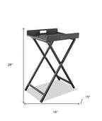 Gray Aluminum Outdoor Side Table - 19-inch