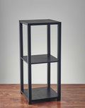 Black Square End Table with Two Shelves - 28-inch