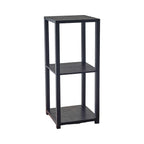 Black Square End Table with Two Shelves - 28-inch