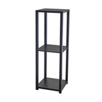 Black Solid Wood Square End Table with Two Shelves - 35-inch