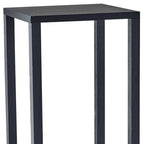 Black Solid Wood Square End Table with Two Shelves - 35-inch