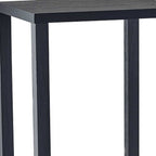 Black Solid Wood Square End Table with Two Shelves - 35-inch