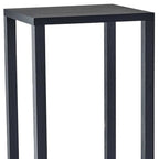 Black Solid Wood Square End Table with Two Shelves - 35-inch