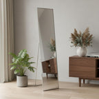 Silver Metal Framed Cheval Standing Mirror - 59-inch