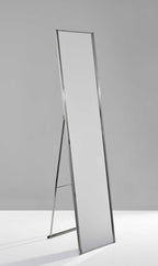 Silver Metal Framed Cheval Standing Mirror - 59-inch