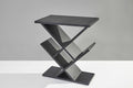 Black Solid Wood Pedestal Console Table - 19-inch