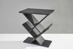 Black Solid Wood Pedestal Console Table - 19-inch