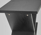 Black Solid Wood Pedestal Console Table - 19-inch