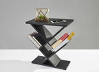 Black Solid Wood Pedestal Console Table - 19-inch